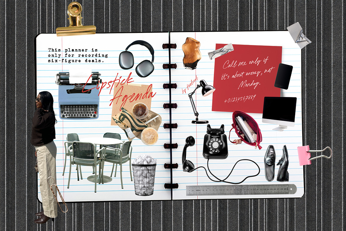 职场风拼贴素材包 PNG免抠贴纸 Office Siren Collage Pack