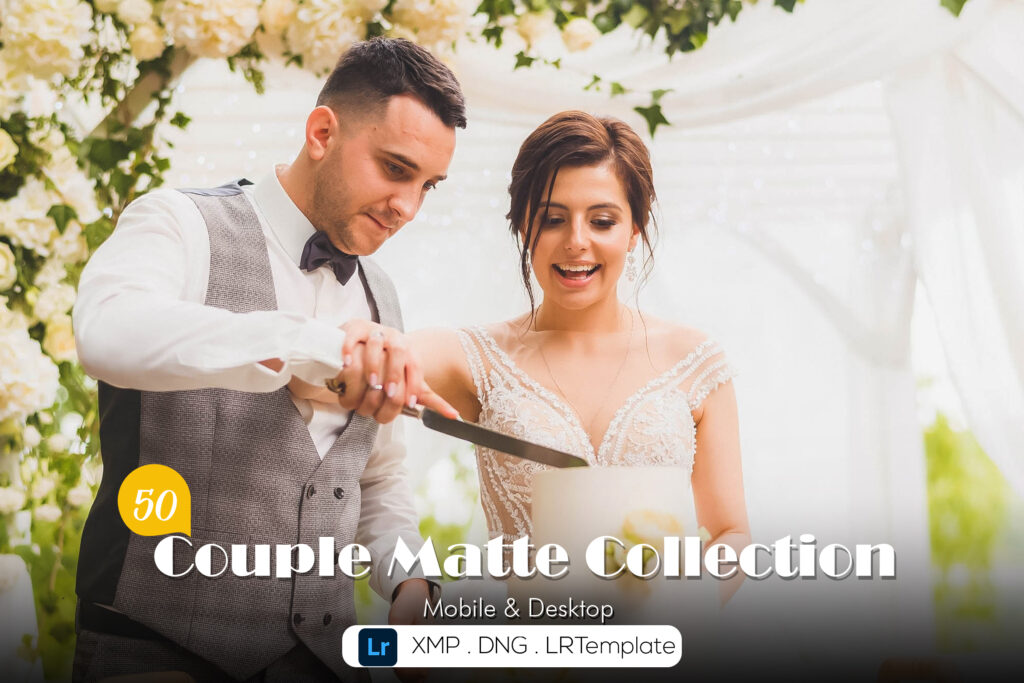情侣哑光LR预设套装 50 Matte Presets 含DNG XMP Lrtemplate 复古电影感人像