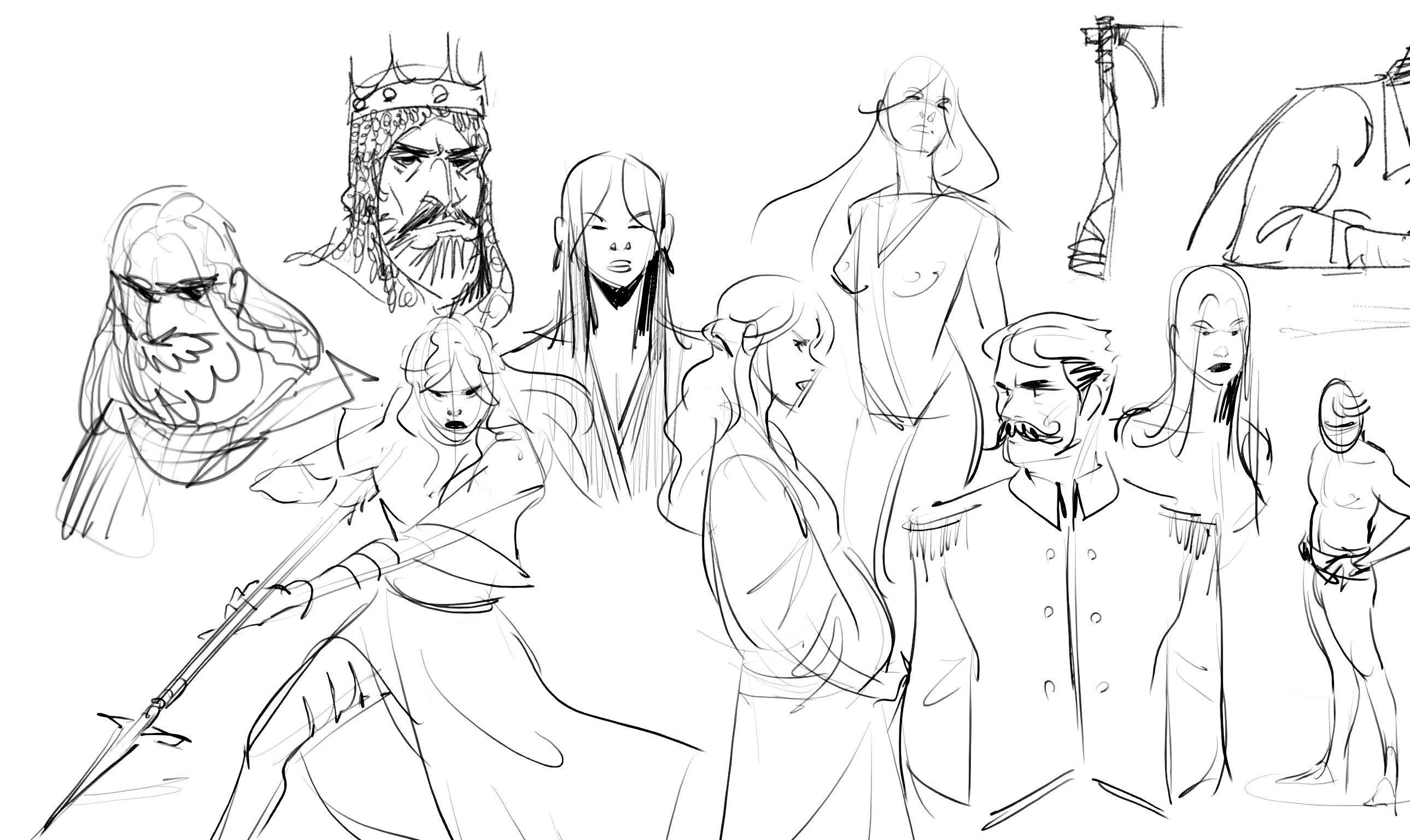 Blender笔刷插件 油脂铅笔GP笔刷包 故事板分镜角色素描设计素材 树木邮票图像纹理笔刷