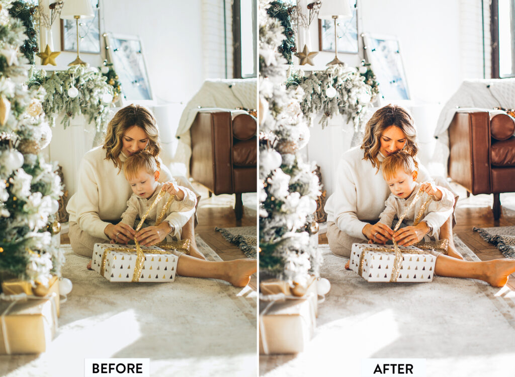 圣诞Lightroom预设10个温馨节日雪景滤镜 家庭室内摄影后期手机电脑LR/ACR通用调色 Filtergrade - CHRISTMAS Lightroom Preset