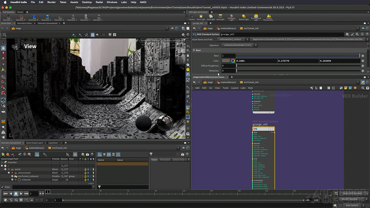 Houdini+Nuke科幻飞船场景灯光渲染合成教程 The Gnomon Workshop - Creating a Sci-Fi Sequence using Houdini Solaris
